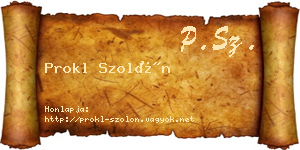 Prokl Szolón névjegykártya